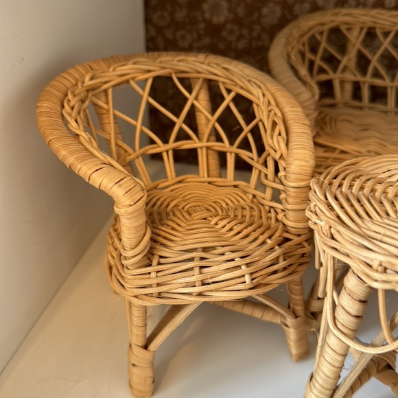 Rattan dollhouse furniture set (mouse doll is not included) - Picture 2 of 6